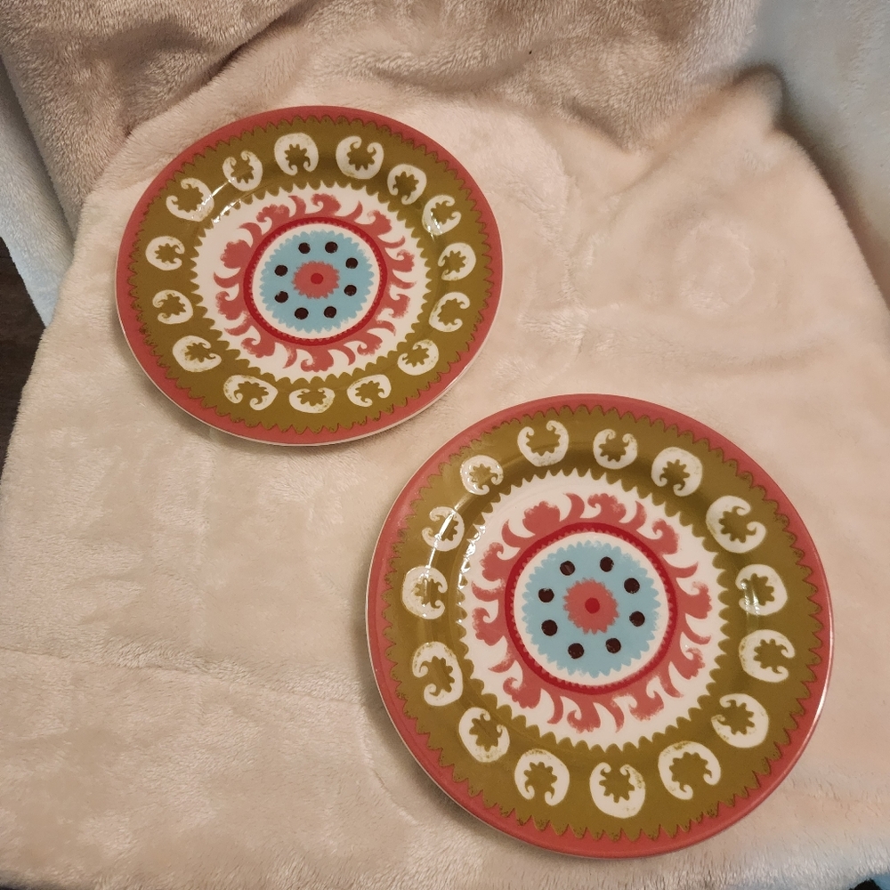 🌺 Anthropologie Art Plates – Set of 2